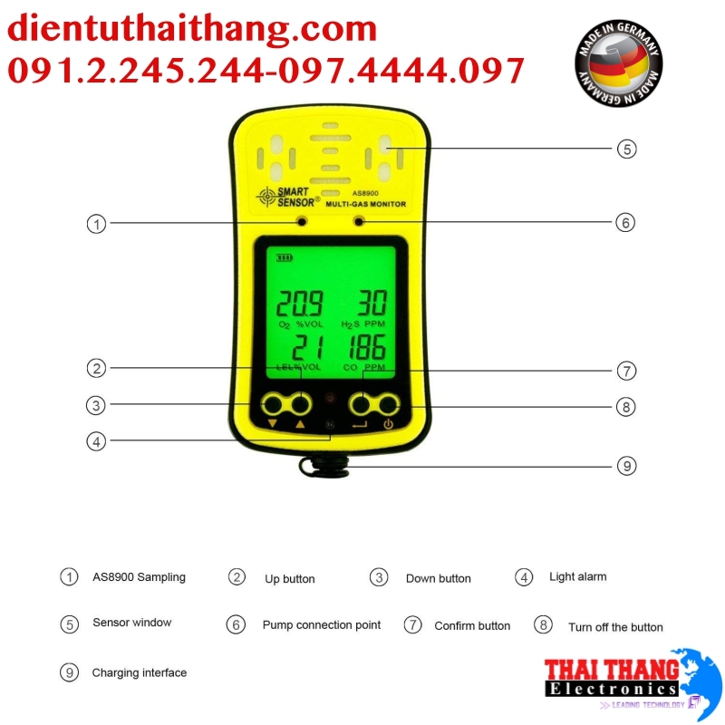 Thiết bị đo 4 khí đa chỉ tiêu AS8900